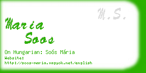 maria soos business card